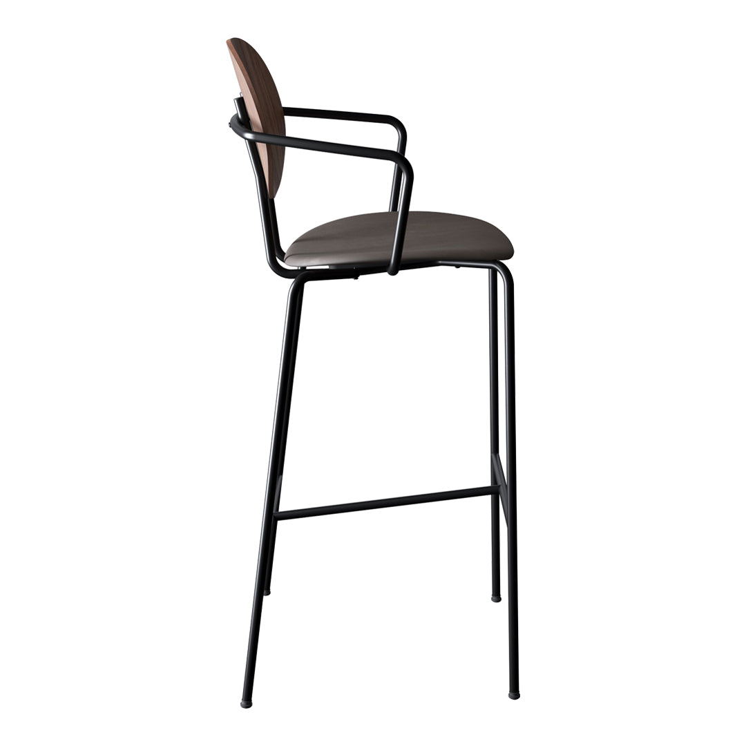 Piet Hein Bar Chair w/ Armrest - Seat Upholstered