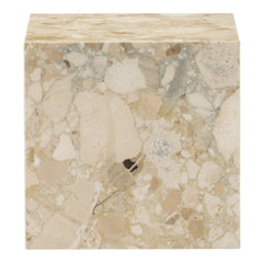 Marble Plinth End Table - Cubic