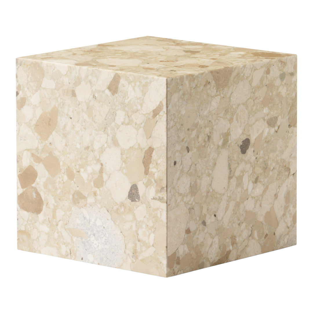 Marble Plinth End Table - Cubic