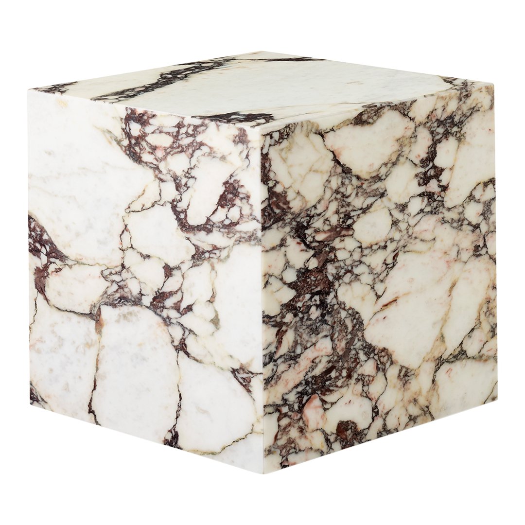 Marble Plinth End Table - Cubic