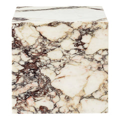 Marble Plinth End Table - Cubic