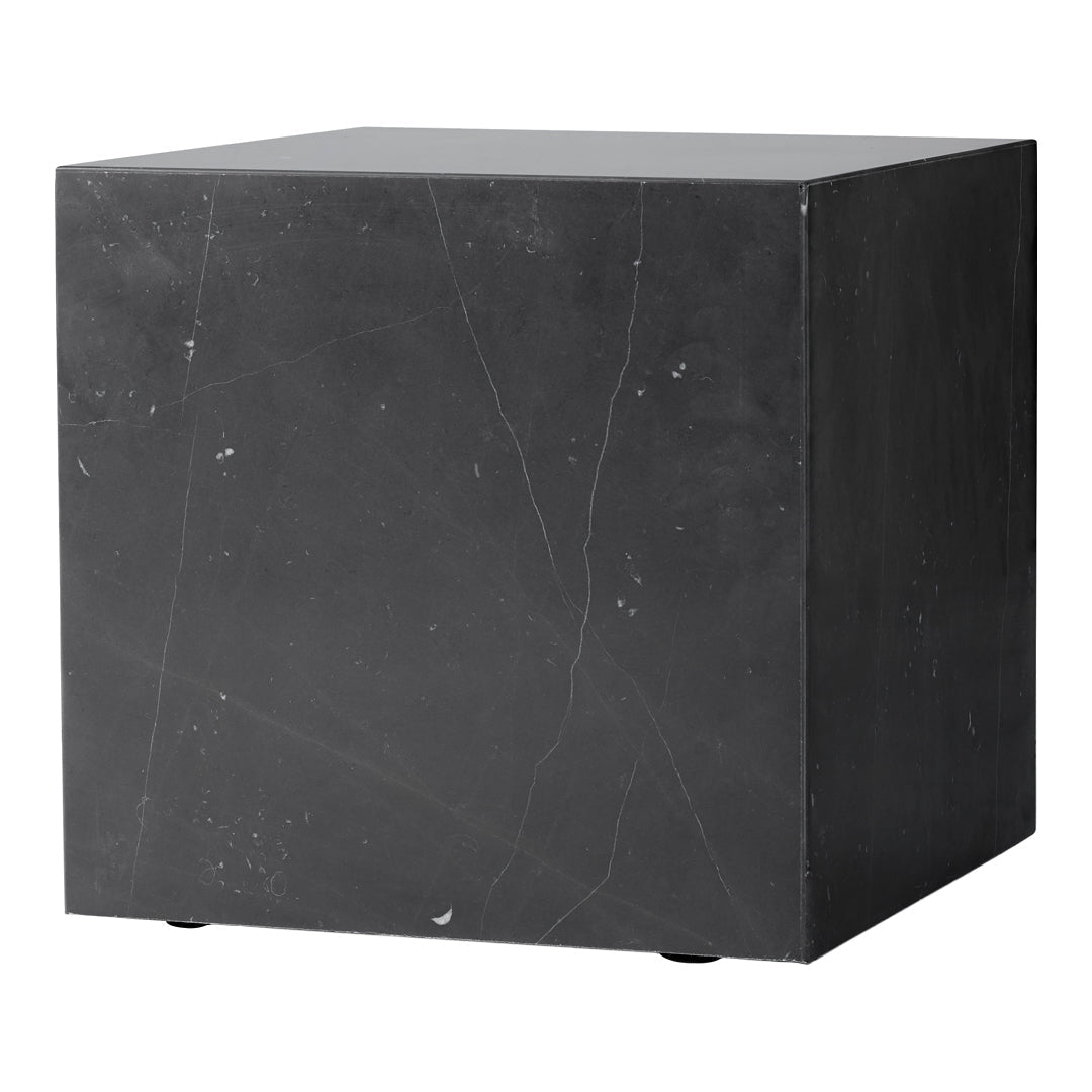 Marble Plinth End Table - Cubic