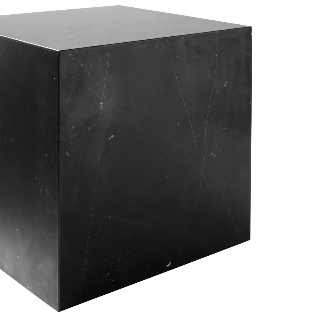 Marble Plinth End Table - Cubic