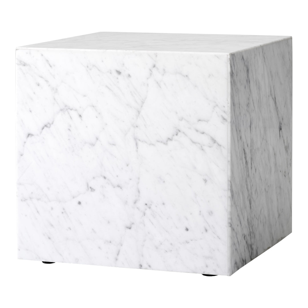 Marble Plinth End Table - Cubic