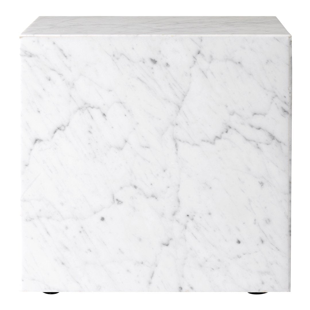 Marble Plinth End Table - Cubic