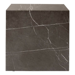 Marble Plinth End Table - Cubic