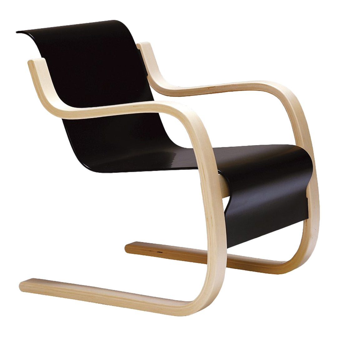 Artek Aalto chair 611, birch - black webbing