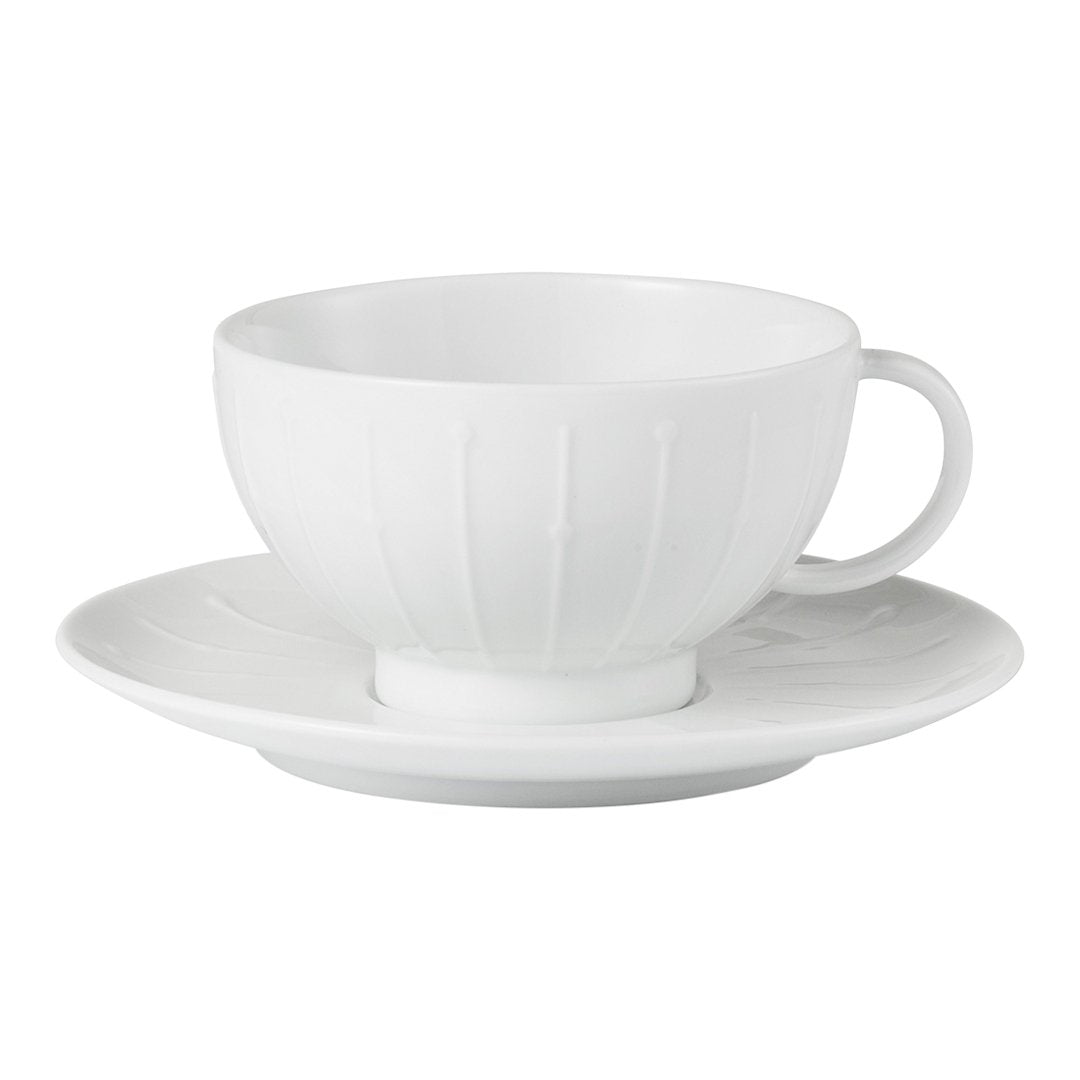 Stackable Porcelain Cappuccino Cup & Saucer 9 Pc Set