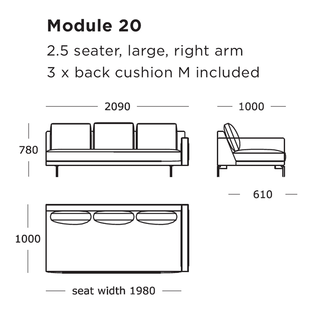 Edge V2 Modular Sofa (Modules 17-24)