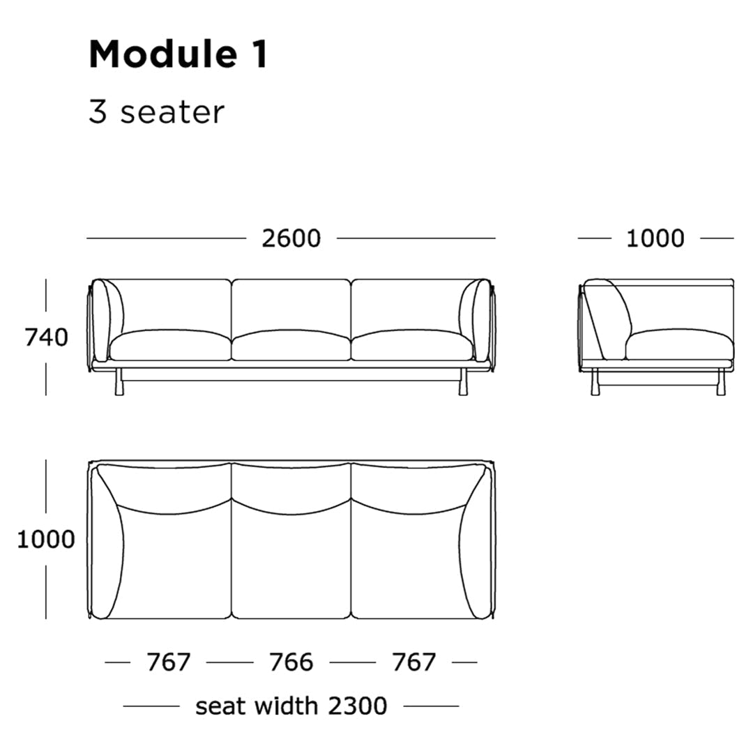 Kite Modular Sofa (Modules 1-4)