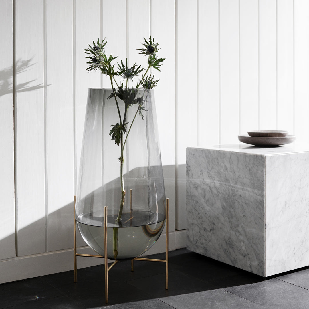 Marble Plinth End Table - Cubic