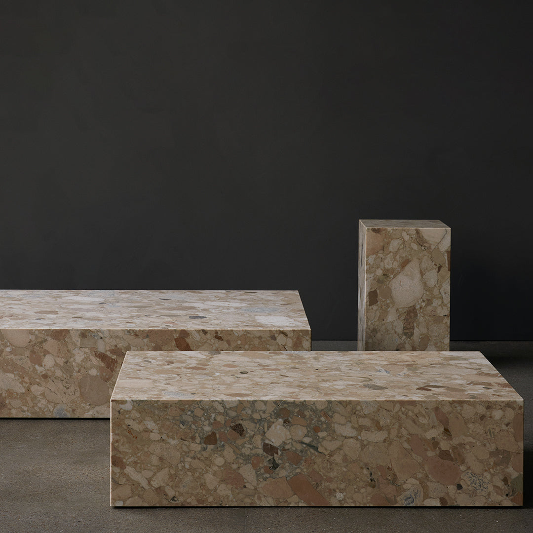 Marble Plinth Coffee Table - Low