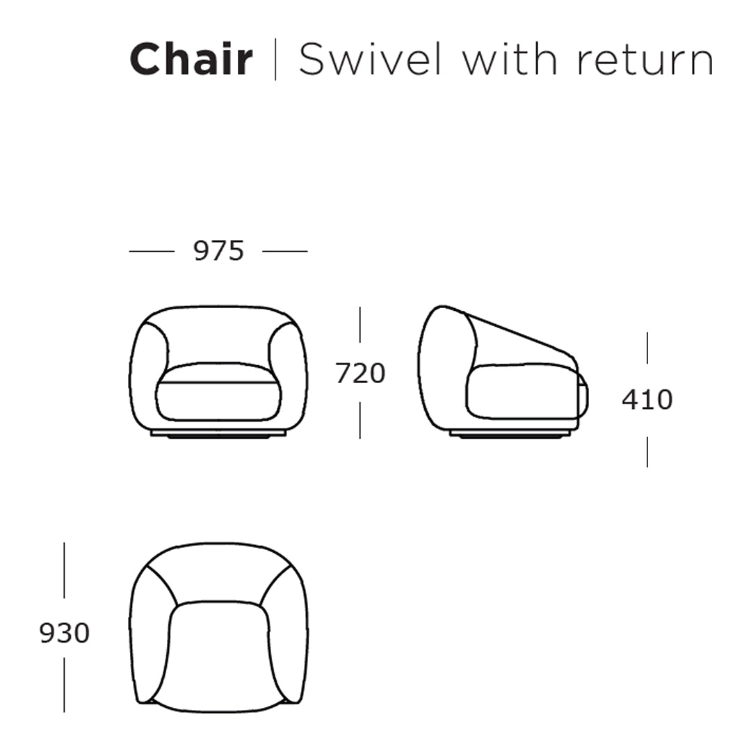 Montholon Lounge Chair - Swivel Base