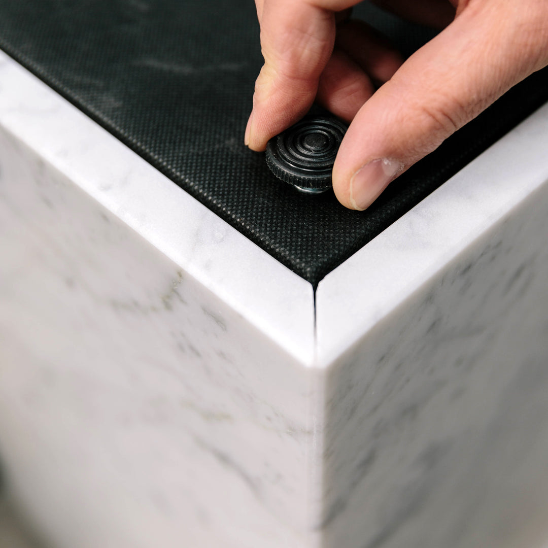 Marble Plinth End Table - Cubic