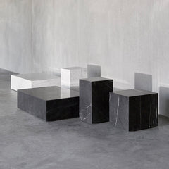 Marble Plinth Coffee Table - Low