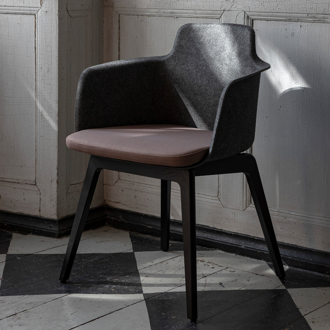 Tono Armchair - Upholstered Seat - Wood Legs