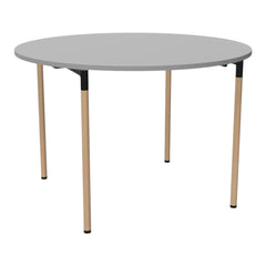 Tube Wood Folding Table - Round